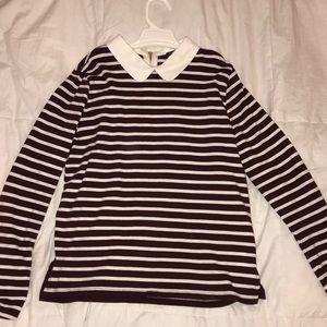 STRIPED COLLARED LONGSLEEVE